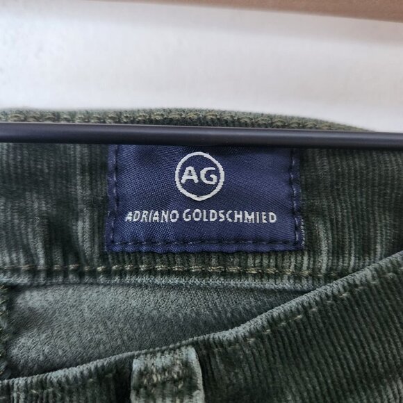 AG Adriano Goldschmied Stevie Slim Straight Ankle Green Corduroy Jeans Pants 27 - Picture 5 of 7